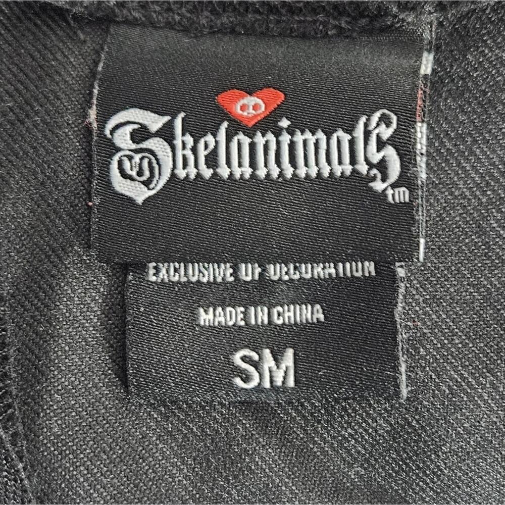 Skelanimals Black/Red Plaid Contrast Pleated Skirt with Pockets, sz Small - Picture 5 of 7